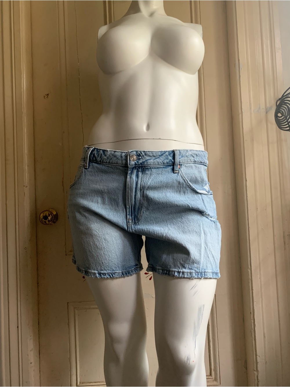 Maurices Light Blue Denim High-Rise Jean Shorts